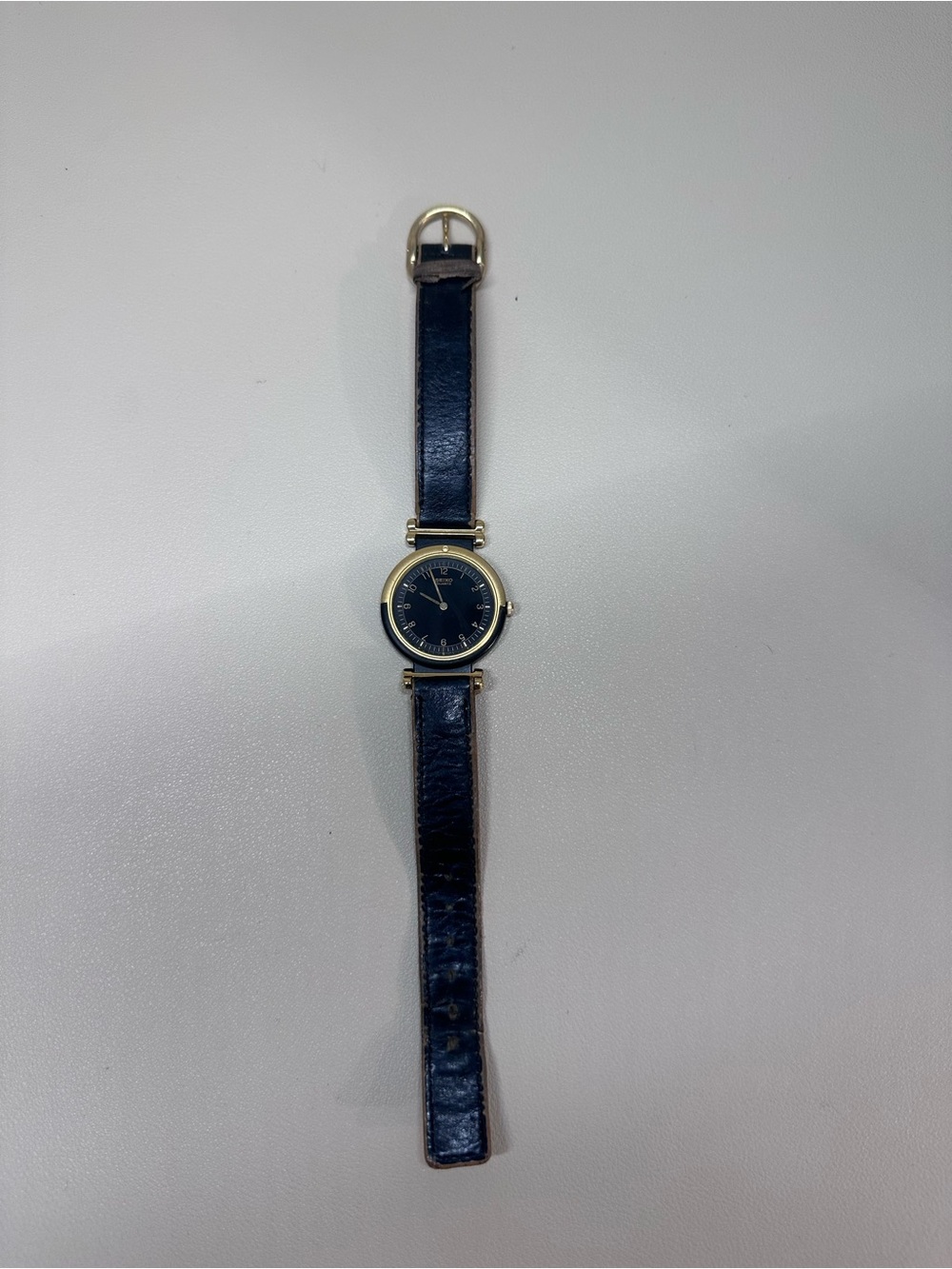 Vintage Seiko Quartz 6530-6139 Black Dial Gold Tone Women’s Dress Watch Japan